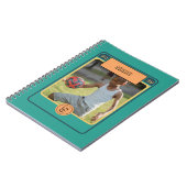 Retro Voetbal Voetbalkaart Geïnspireerde Groen Notitieboek (Linkerzijde)