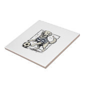 Retro Voetbalhond Gravure Shirt Ontwerp_1 Tegeltje (Zijkant)