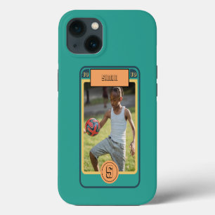 Retro voetbalkaart geïnspireerd iPhone 13 hoesje