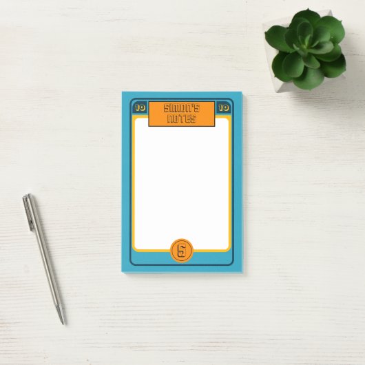 Retro Voetbalkaart Geïnspireerde Blauwe Post-it® Notes (Kantoor)