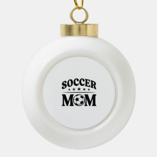 Retro Voetbalmoeder Shirt Vectorontwerp_1 Keramische Bal Ornament