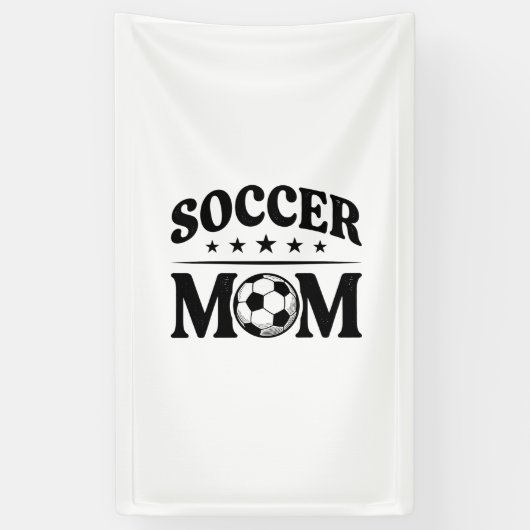 Retro Voetbalmoeder Shirt Vectorontwerp_1 Spandoek (Verticaal)