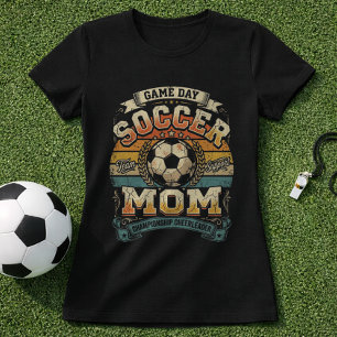 Retro Voetbalmoeder Speldje Voor Wedstrijddag T-shirt