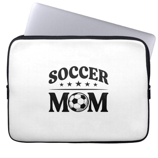 Retro Voetbalmoeder T-shirt Vectorontwerp_1 Laptop Sleeve (Voorkant)