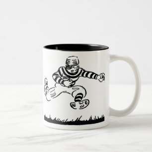 Retro voetbalmok tweekleurige koffiemok