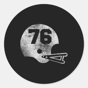 Retro voetbalshirt nummer 76 Spelersnummer Ronde Sticker