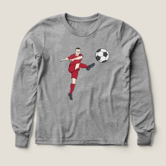 Retro Voetbalspeler die Bal Volley Kopt Actie Gra (Voorkant)
