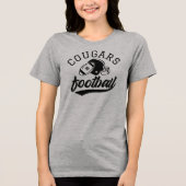 Retro Voetbalteam Moeder Grijs Tri-Blend Shirt (Voorkant)