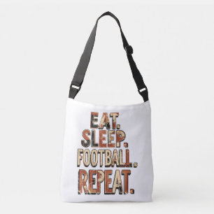 Retro voetbalwaaierdesign   Klassieke voetbalgrafi Crossbody Tas