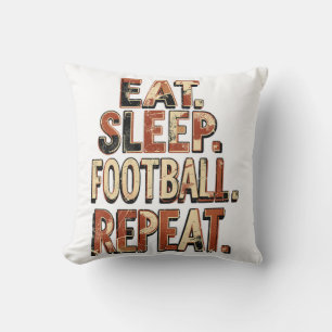 Retro voetbalwaaierdesign Klassieke voetbalgrafi Kussen