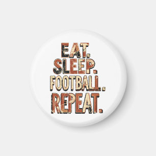 Retro voetbalwaaierdesign Klassieke voetbalgrafi Magneet