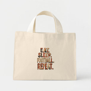 Retro voetbalwaaierdesign Klassieke voetbalgrafi Mini Tote Bag