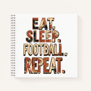 Retro voetbalwaaierdesign Klassieke voetbalgrafi Notitieboek