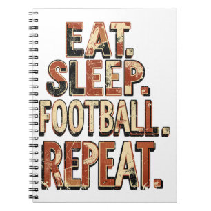 Retro voetbalwaaierdesign Klassieke voetbalgrafi Notitieboek