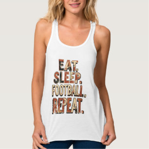 Retro voetbalwaaierdesign   Klassieke voetbalgrafi Tanktop