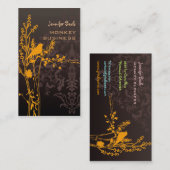 Retro vogel op een tak + chocolade visitekaartje (Voorkant / Achterkant)