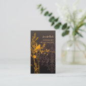 Retro vogel op een tak + chocolade visitekaartje (Staand voorkant)