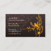 Retro vogel op een tak + chocolade visitekaartje (Achterkant)