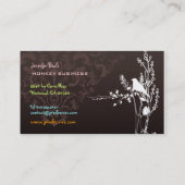 Retro vogel op een tak + chocolade visitekaartje (Achterkant)