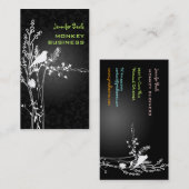 Retro vogel op een tak + grafiet visitekaartje (Voorkant / Achterkant)