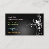 Retro vogel op een tak + grafiet visitekaartje (Achterkant)