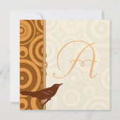 Retro  vogel Oranje bruine cirkels Kaart (Achterkant)