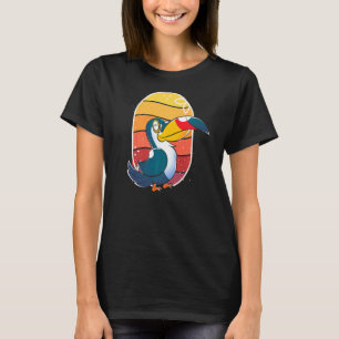 Retro Vogel Regenwoud Dier Tropische Vogel Toucan T-shirt