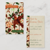 retro  vogelflorale haarschaar visitekaartje (Voorkant / Achterkant)