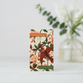 retro  vogelflorale haarschaar visitekaartje (Staand voorkant)