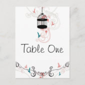 Retro vogelkooi tabel nummer Briefkaart (Voorkant)