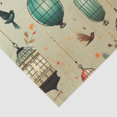 Retro Vogelkooien en Vliegvogels Decoupage Tissuepapier (Detail)