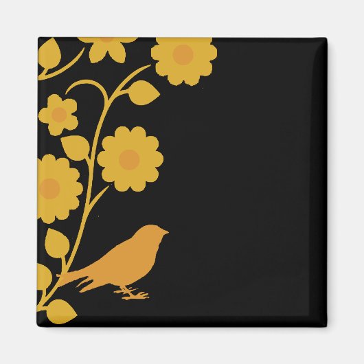 Retro vogelmagneet magneet (Voorkant)