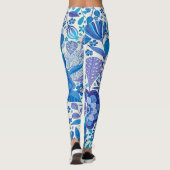 Retro Vogels en bloemen Leggings (Achterkant)
