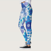 Retro Vogels en bloemen Leggings (Links)