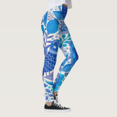 Retro Vogels en bloemen Leggings (Rechts)