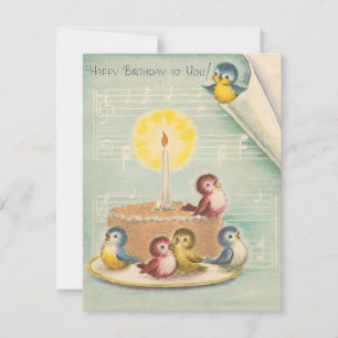 retro-vogels op de Kaart van de baardCake