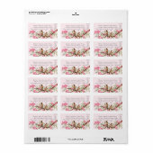 Retro vogels roze kersenbloesem RSVP-labels Etiket (Full Sheet)