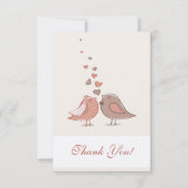 Retro Vogels van de Bruid en van de Bruidegom Bedankkaart (Voorkant)