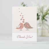 Retro Vogels van de Bruid en van de Bruidegom Bedankkaart (Staand voorkant)