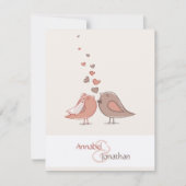 Retro Vogels van de Bruid en van de Bruidegom Kaart (Voorkant)