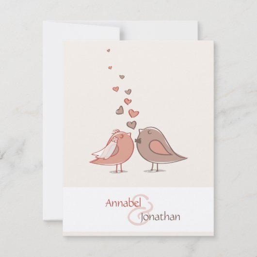 Retro Vogels van de Bruid en van de Bruidegom Kaart (Voorkant)