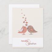 Retro Vogels van de Bruid en van de Bruidegom Kaart (Voorkant / Achterkant)