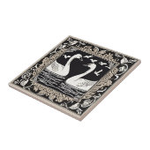 Retro Vogels  zwanen Art Deco Art Nouveau Tegeltje (Zijkant)