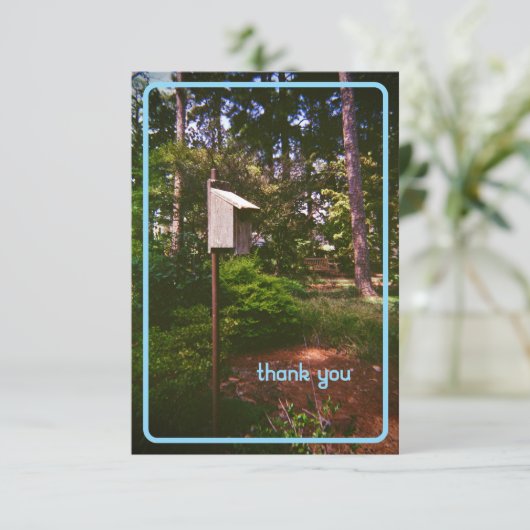 Retro Vogelvoeder Dank u kaart (Staand voorkant)