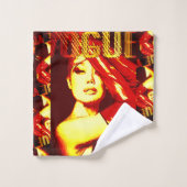 Retro Vogue Cover‑Style Illustratie Bad Handdoek (Wasdoekje)