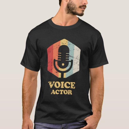 Retro  Voiceover-artiest Voice Acting voor CH T-shirt (Voorkant)