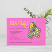 Retro volledig 80's Roller Schaatsen Birthday Part Kaart (Staand voorkant)