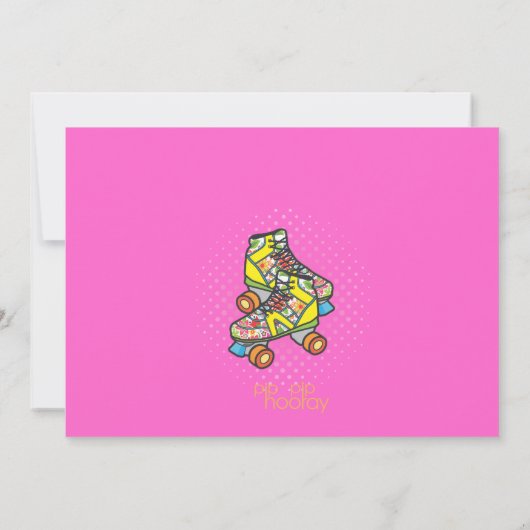 Retro volledig 80's Roller Schaatsen Birthday Part Kaart (Achterkant)