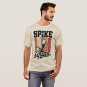 Retro Volleybal Spike Squad T-shirt (Voorkant volledig)