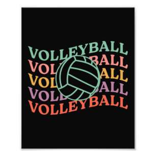 Retro Volleybal Sport Foto Afdruk